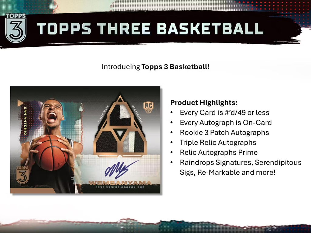 【未開封】2023-24 Topps Three Basketball Topps 2023-24 Three Basketball : Topps Japan公式 ヤフー店