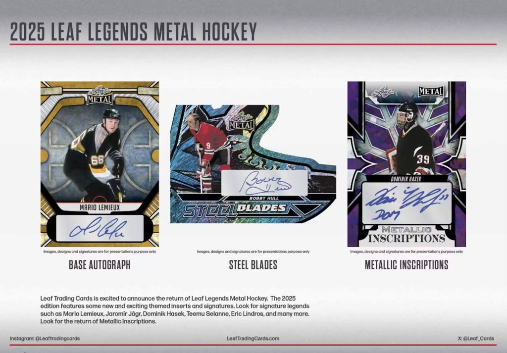 401 Games Canada 2025 Leaf Hockey Metal Legends Hobby Box (PreOrder)