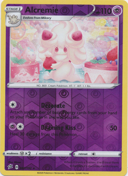 401 Games Canada Alcremie 087/192 Rare Reverse Holo