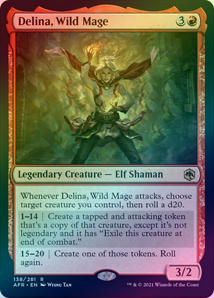 Delina, Wild Mage – Adventures In The Forgotten Realms (MTG, Rare, Red Creature)