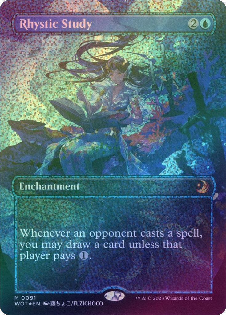 401 Games Canada - Rhystic Study - Borderless Anime (Confetti Foil