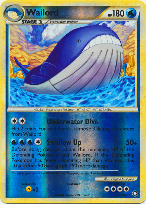 401 Games Canada Wailord 31/102 Rare Reverse Holo