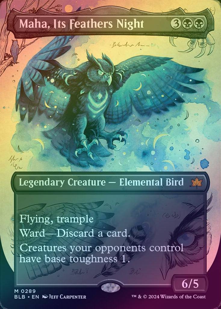 401 Games Canada Maha, Its Feathers Night Borderless (Foil) (BLB)