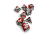 Chessex - 7 Piece - Lab Dice - Gemini - Red-Steel/White (+Bonus Die)