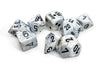 Chessex - 7 Piece - Lab Dice - Marble - Calcite/Black (+Bonus Die)