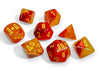 Chessex - 7 Piece - Lab Dice - Gemini - Gellow-Red/Yellow Luminary (+Bonus Die)