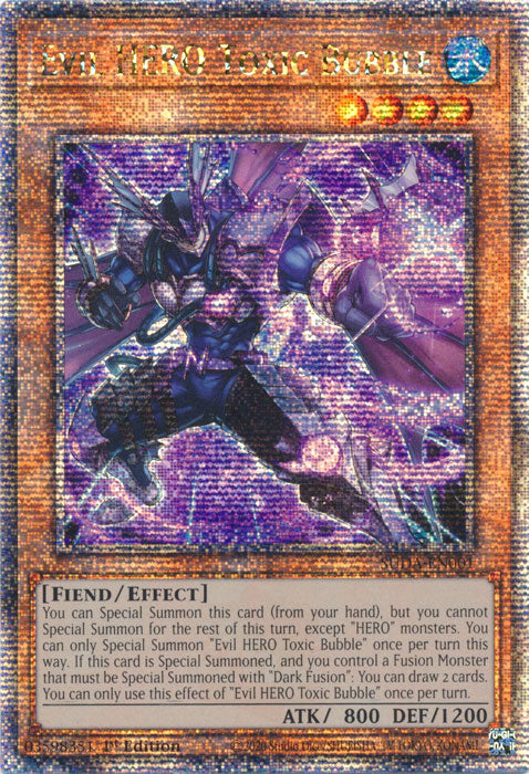 Evil HERO Toxic Bubble - SUDA-EN001 - Quarter Century Secret Rare - 1st Edition
