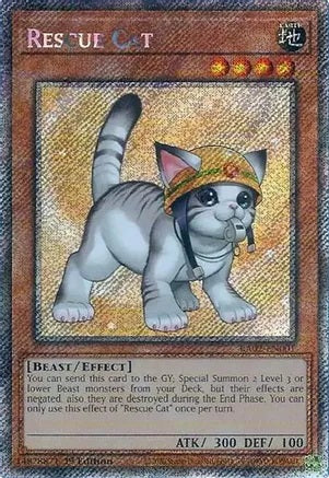 Rescue Cat (Alternate Art) (Platinum Secret Rare) - RA02-EN001 - Platinum Secret Rare - 1st Edition