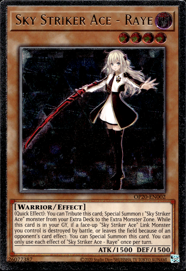 Sky Striker Ace - Raye (UTR) - OP20-EN002 - Ultimate Rare - Unlimited