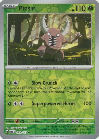 Pinsir - 003/167 - Common - Reverse Holo