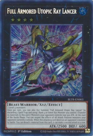 Full Armored Utopic Ray Lancer - BLTR-EN003 - Secret Rare - 1st Edition