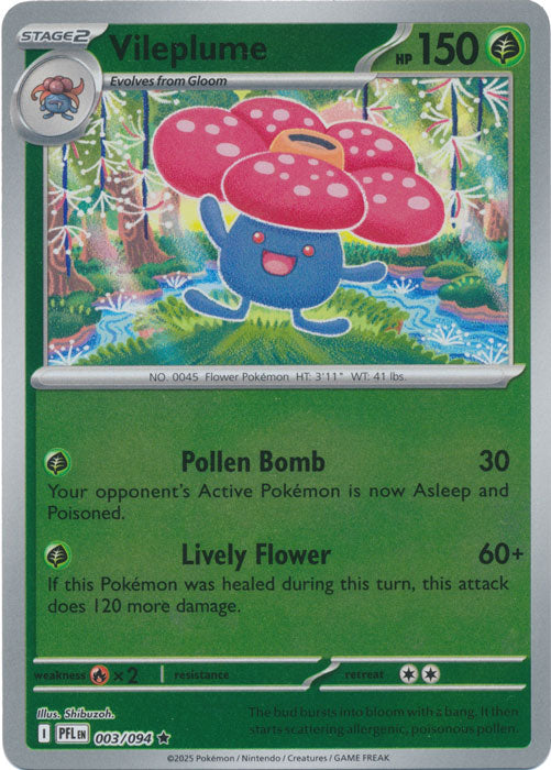 Vileplume - 003/094 - Rare - Reverse Holo
