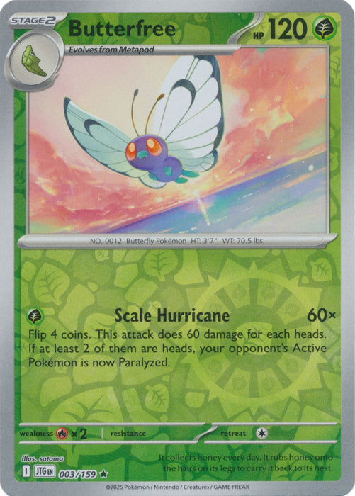 Butterfree - 003/159 - Holo Rare - Reverse Holo