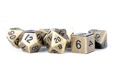 MDG - Metal Poly Dice Set - 16mm Antique Gold