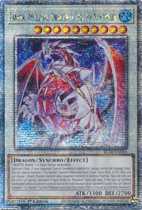 Lancea, Ancestral Dragon of the Ice Mountain - BLTR-EN005 - Quarter Century Secret Rare - 1st Edition