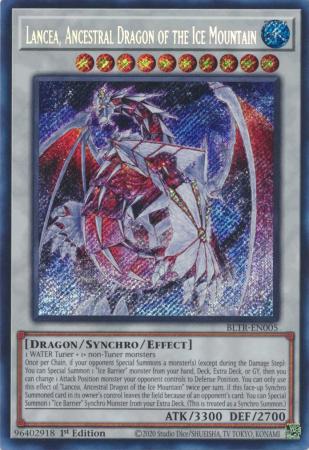 Lancea, Ancestral Dragon of the Ice Mountain - BLTR-EN005 - Secret Rare - 1st Edition