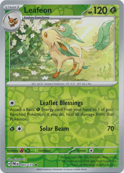 Leafeon - 005/131 - Rare - Reverse Holo