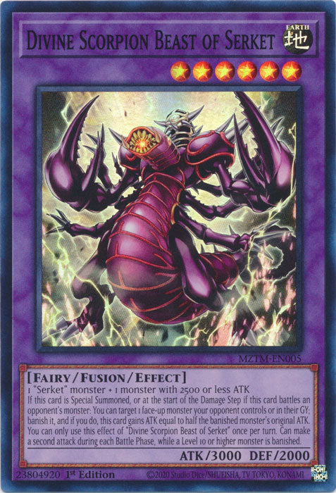 Divine Scorpion Beast of Serket - MZTM-EN005 - Super Rare - 1st Edition