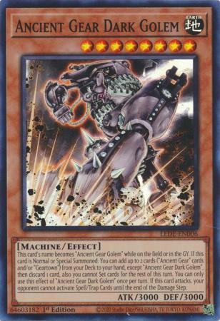 Ancient Gear Dark Golem - LEDE-EN006 - Super Rare - 1st Edition