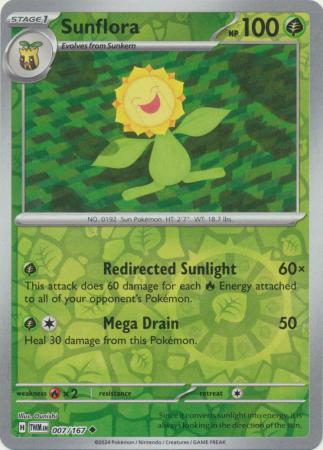 Sunflora - 007/167 - Uncommon - Reverse Holo