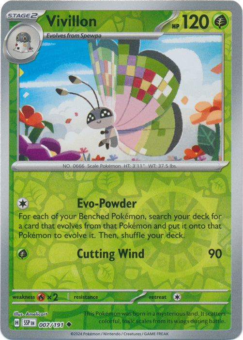 Vivillon - 007/191 - Uncommon - Reverse Holo