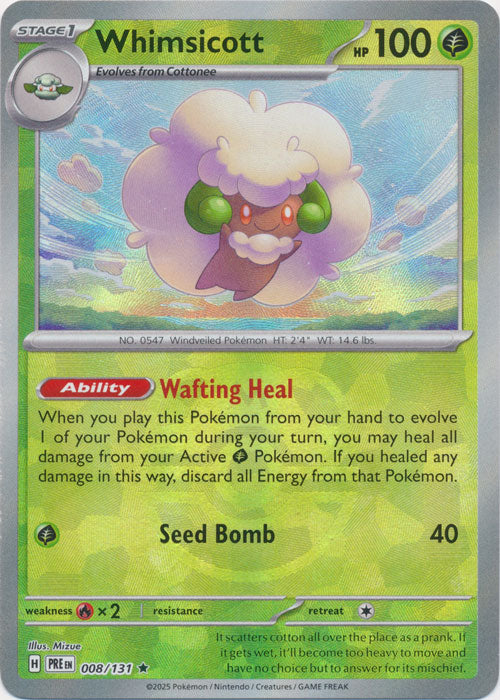 Whimsicott (Master Ball Pattern) - 008/131 - Rare