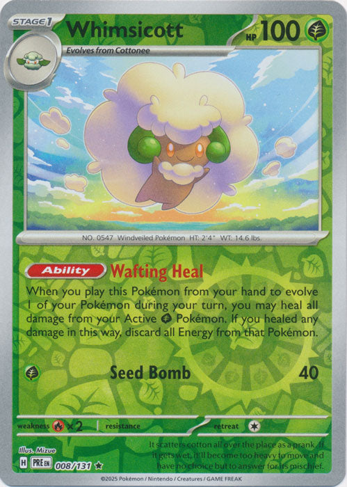 Whimsicott - 008/131 - Rare - Reverse Holo