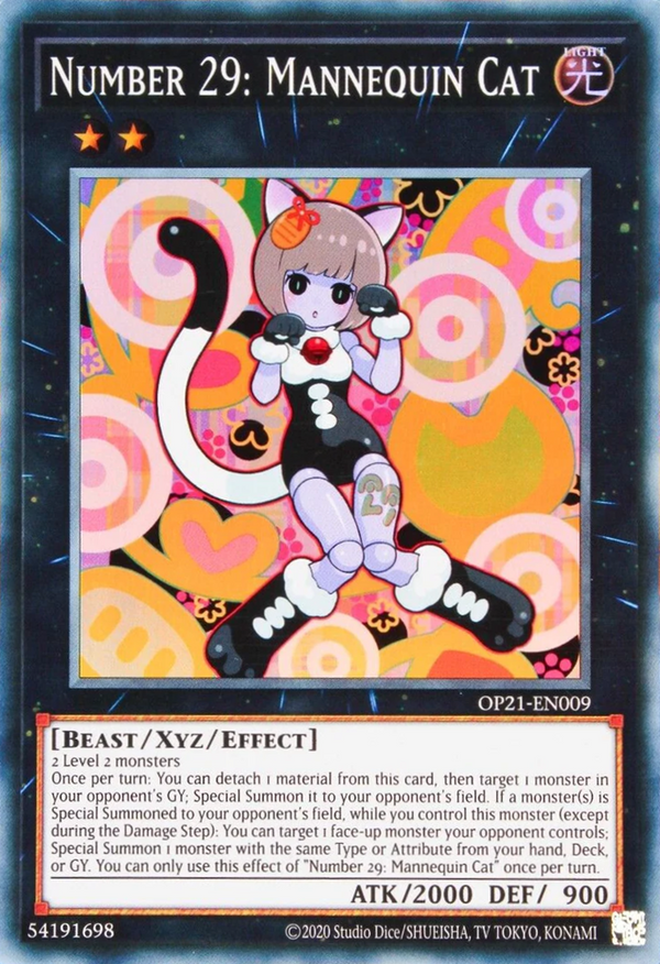 Number 29: Mannequin Cat - OP21-EN009 - Super Rare - Unlimited