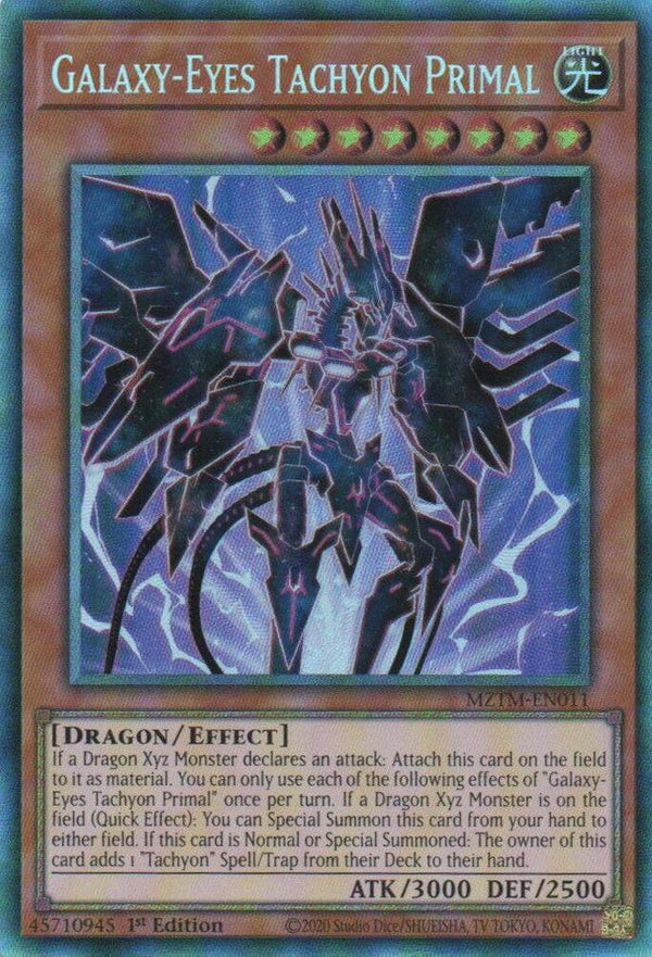 Galaxy-Eyes Tachyon Primal (Collector's Rare) - MZTM-EN011 - Collector's Rare - 1st Edition