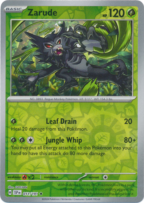 Zarude - 011/191 - Rare - Reverse Holo