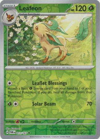 Leafeon - 011/167 - Uncommon - Reverse Holo