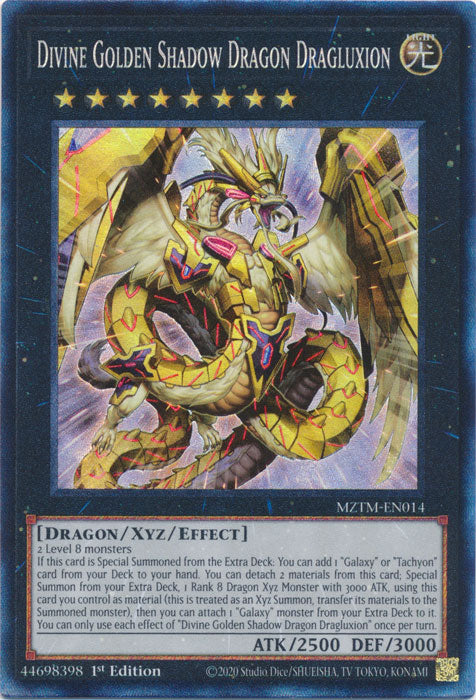 Divine Golden Shadow Dragon Dragluxion (Collector's Rare) - MZTM-EN014 - Collector's Rare - 1st Edition