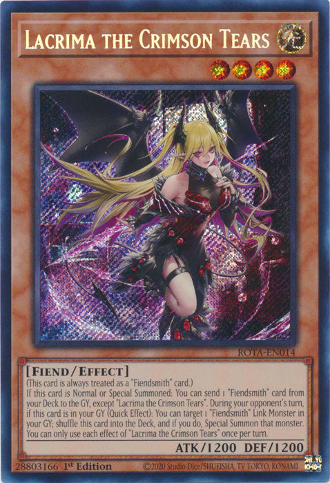 Lacrima the Crimson Tears - ROTA-EN014 - Secret Rare - 1st Edition