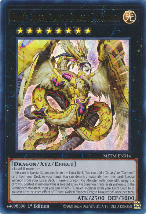 Divine Golden Shadow Dragon Dragluxion - MZTM-EN014 - Ultra Rare - 1st Edition