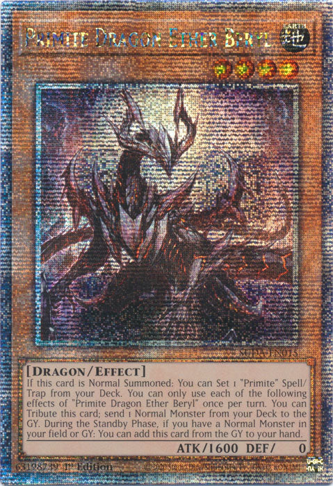 Primite Dragon Ether Beryl - SUDA-EN015 - Quarter Century Secret Rare - 1st Edition