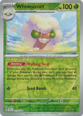 Whimsicott - 015/162 - Rare - Reverse Holo