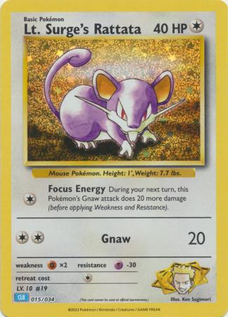 Lt. Surge's Rattata - 015/034 - Holo Promo