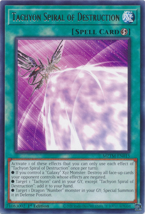 Tachyon Spiral of Destruction - MZTM-EN015 - Rare - 1st Edition