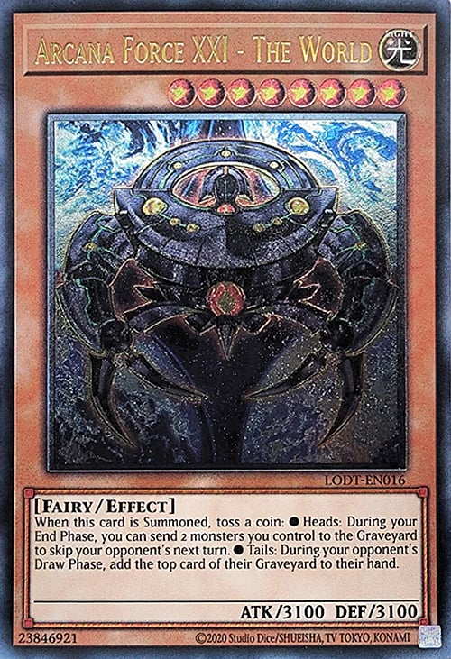Arcana Force XXI - The World (UTR) (2020 Date Reprint) - LODT-EN016 - Ultimate Rare