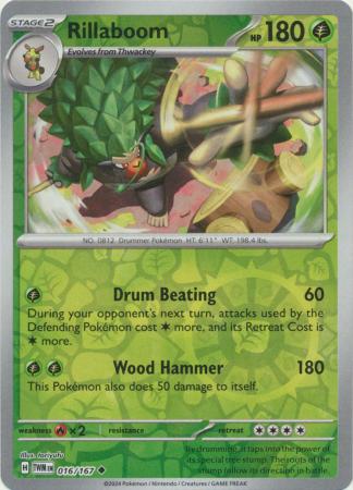 Rillaboom - 016/167 - Uncommon - Reverse Holo