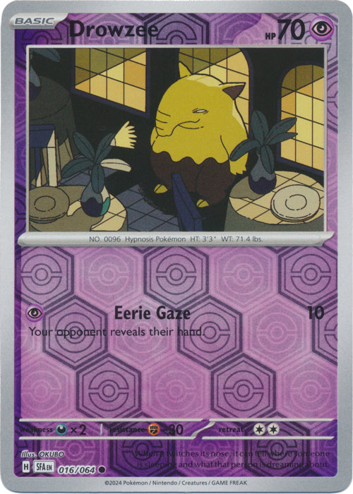 Drowzee - 016/064 - Common - Reverse Holo