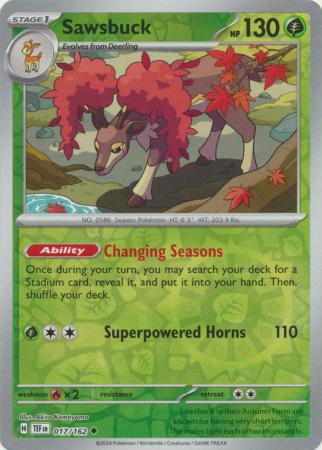 Sawsbuck - 017/162 - Uncommon - Reverse Holo