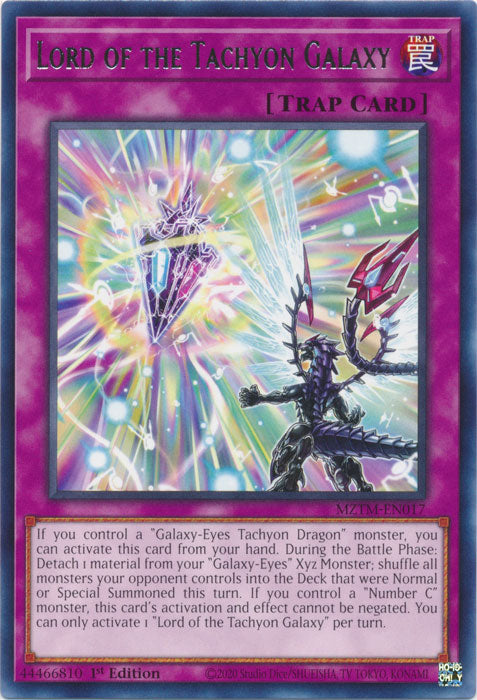 Lord of the Tachyon Galaxy (card) - MZTM-EN017 - Rare - 1st Edition