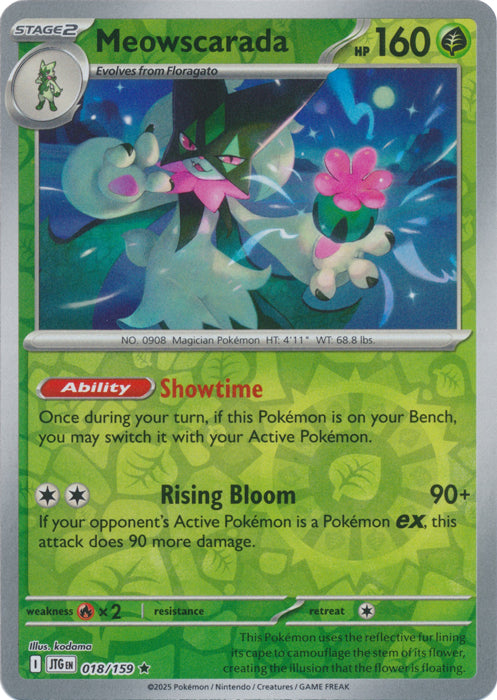 Meowscarada - 018/159 - Holo Rare - Reverse Holo