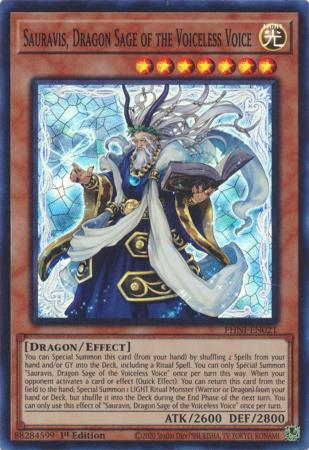 Sauravis, Dragon Sage of the Voiceless Voice - PHNI-EN021 - Super Rare - 1st Edition