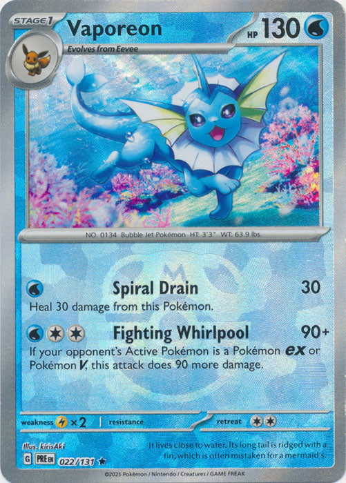 Vaporeon (Master Ball Pattern) - 022/131 - Rare