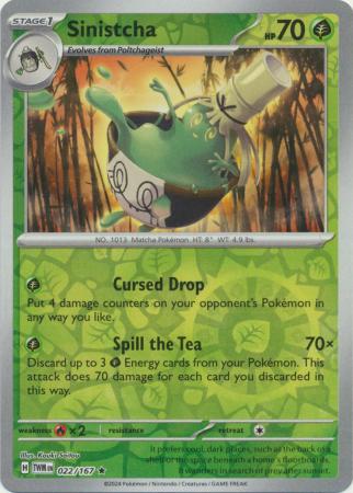 Sinistcha - 022/167 - Rare - Reverse Holo