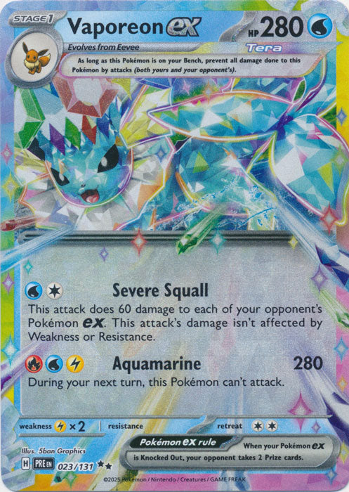 Vaporeon ex - 023/131 - Double Rare