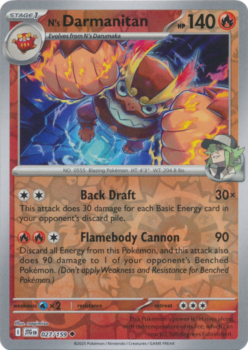 N's Darmanitan - 027/159 - Uncommon - Reverse Holo