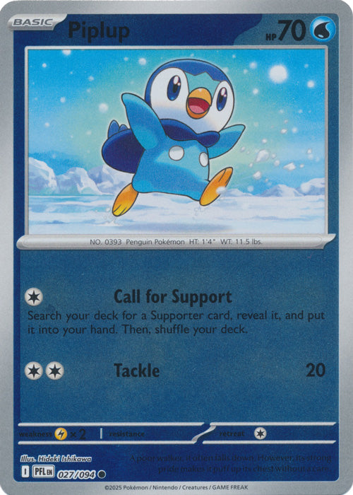 Piplup - 027/094 - Common - Reverse Holo